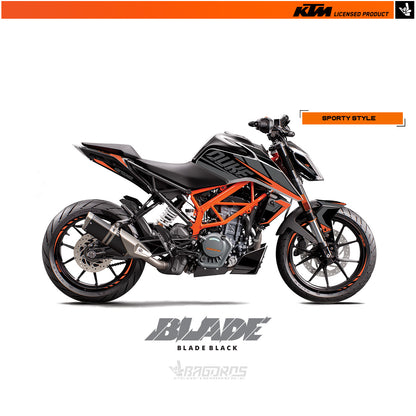 Sticker kit suitable for 125/200/250/390 DUKE (from 2017) KTM models | THE BLADE BLACK