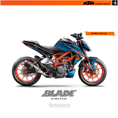 Sticker kit suitable for 125/200/250/390 DUKE (from 2017) KTM models | THE BLADE BLUE