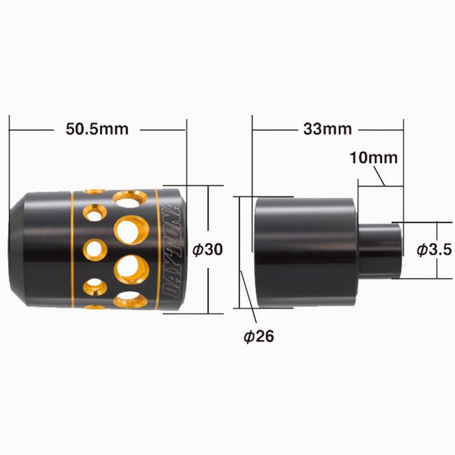 Daytona - Lenkerenden / Lenkergewichte "HOLLOW" | gold - schwarz eloxiert | 7/8"+1" Lenker mit Ø 14-19 mm | Paar | Lenkerenden | Lenkergewichte