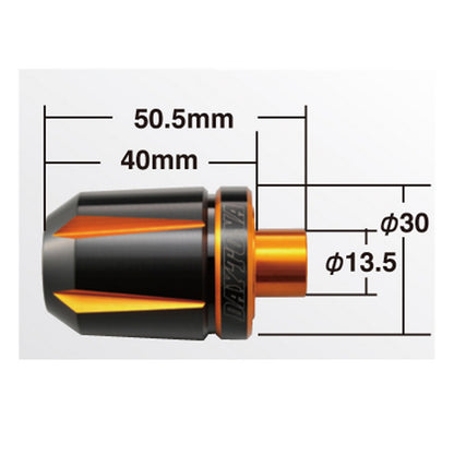 Daytona - Lenkerenden / Lenkergewichte "SCRATCH" | orange - schwarz eloxiert | 7/8"+1" Lenker mit Ø 14-19 mm | Paar | ALU | Lenkerenden | Lenkergewichte