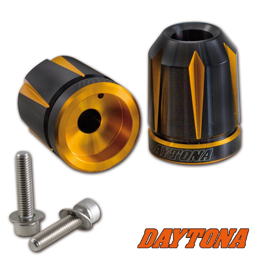 Daytona - Lenkerenden / Lenkergewichte "SCRATCH" | gold - schwarz eloxiert | KAWASAKI M8 System| 7/8"+1" Lenker mit Ø 14-19 mm | Paar | ALU | Lenkerenden | Lenkergewichte