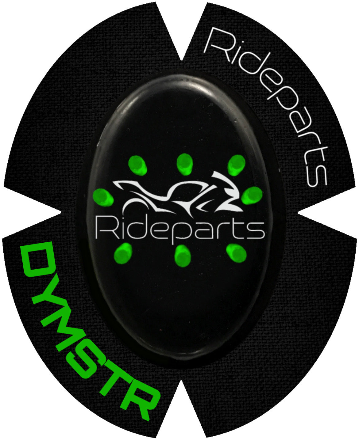 Kneeslider | RIDEPARTS FACE | Schwarz-Grün | UV | RIDEPARTS | DymoStar | DYMSTR