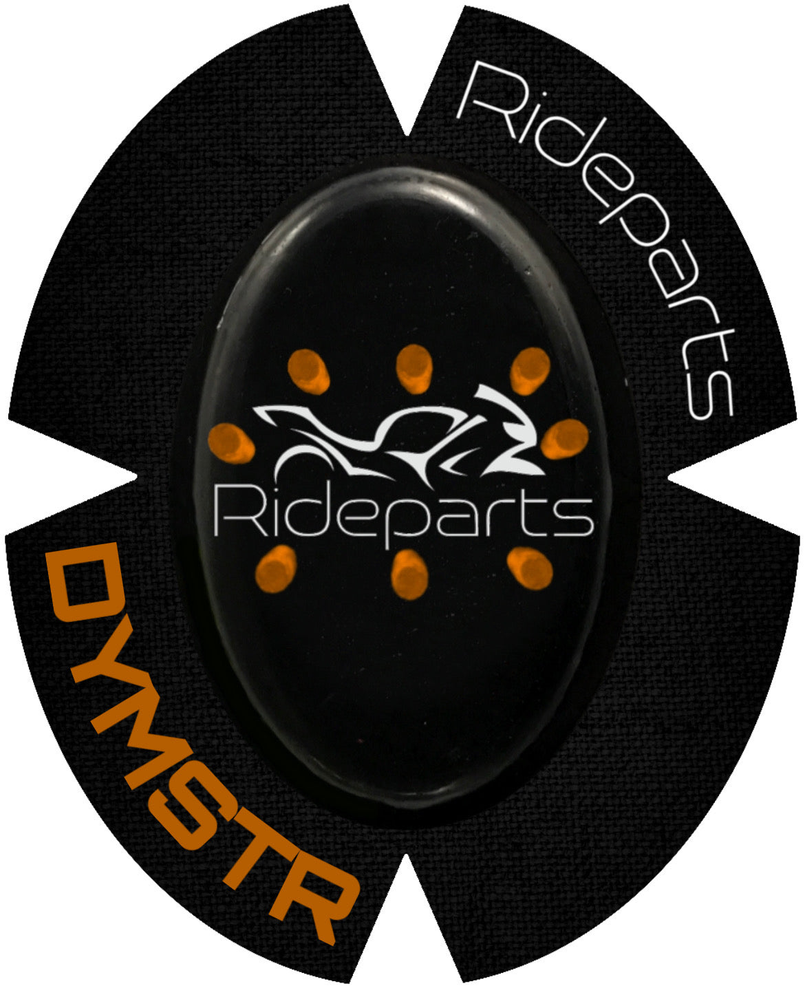 Kneeslider | RIDEPARTS FACE | Schwarz-Orange | UV | RIDEPARTS | DymoStar | DYMSTR