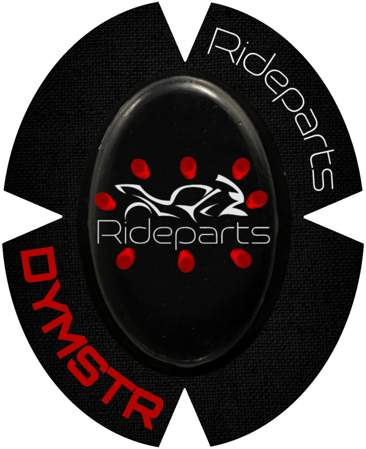 Kneeslider | RIDEPARTS FACE | Schwarz-Rot | UV | RIDEPARTS | DymoStar | DYMSTR