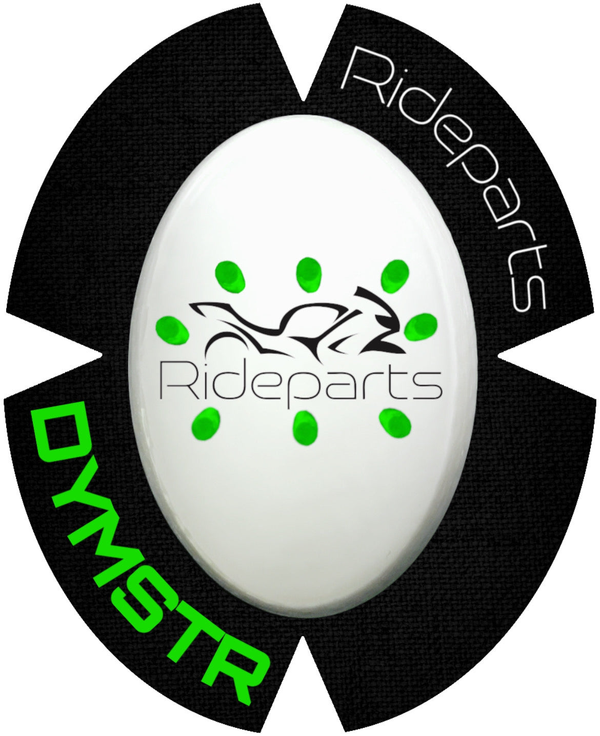 Kneeslider | RIDEPARTS FACE | Weiss-Grün | UV | RIDEPARTS | DymoStar | DYMSTR