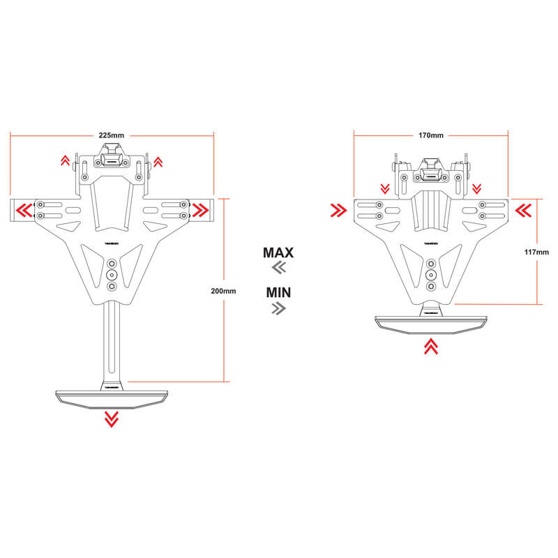 HIGHSIDER Akron-RS Pro | Kennzeichenhalter mit Beleuchtung | E-Nummer | passend für Yamaha MT-09 - Modelle (2021-2023)