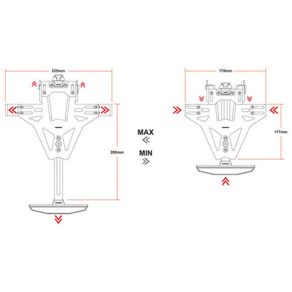 HIGHSIDER Akron-RS Pro | Kennzeichenhalter mit Beleuchtung | E-Nummer | passend für BMW S 1000 RR (2023-2024) - Modelle