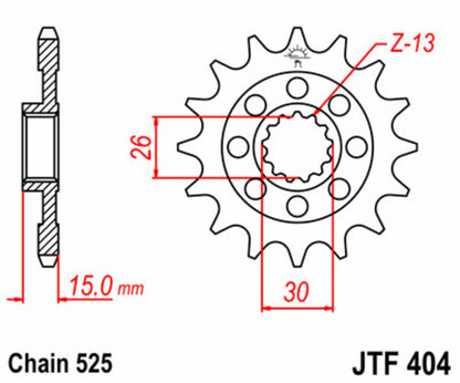 JT Sprockets | Kettenritzel | 17 Zähne | Teilung 525 | JTF404