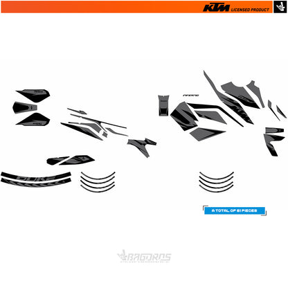 Sticker kit suitable for 790/890/890 GP/890 R DUKE KTM models | INFERNO BLACK