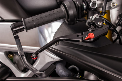 Gilles Maximum Performance Handbremshebel | verstellbar | ABE | BLACK | passend für Aprilia Tuono V4/Factory & Honda CBR 1000 RR-R SP - Modelle (2021-2024)