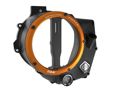 CCDV14 - KTM | BLACK-ORANGE | KLARER KUPPLUNGSDECKEL 3D-EVO | CLEAR CLUTCH COVER 3D-EVO | passend für KTM 990 Duke - Modelle (2024)