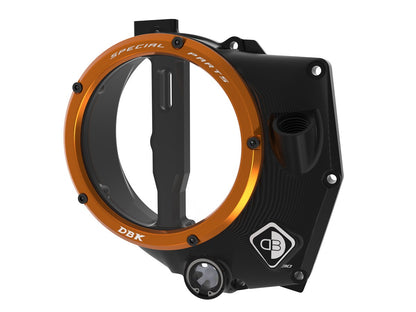 CCDV14 - KTM | BLACK-ORANGE | KLARER KUPPLUNGSDECKEL 3D-EVO | CLEAR CLUTCH COVER 3D-EVO | passend für KTM 990 Duke - Modelle (2024)