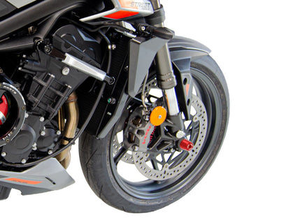 PFAN04 - Triumph | Front Achsprotektoren | Vorne |  TRIUMPH STREET TRIPLE FRONT SWINGING ARM PROTECTION - KIT | passend für Triumph Street Triple 765 / R / RS / S / Moto2 Edition / - Modelle (2017-2024)