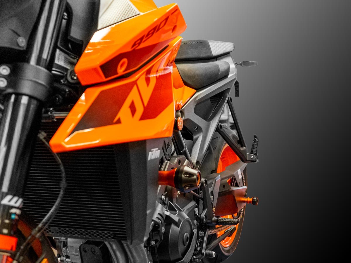 PTKTM01 - KTM | ORANGE | Sturzpad Kit | FRAME PROTECTION KIT | passend für KTM 990 Duke - Modelle (2024)