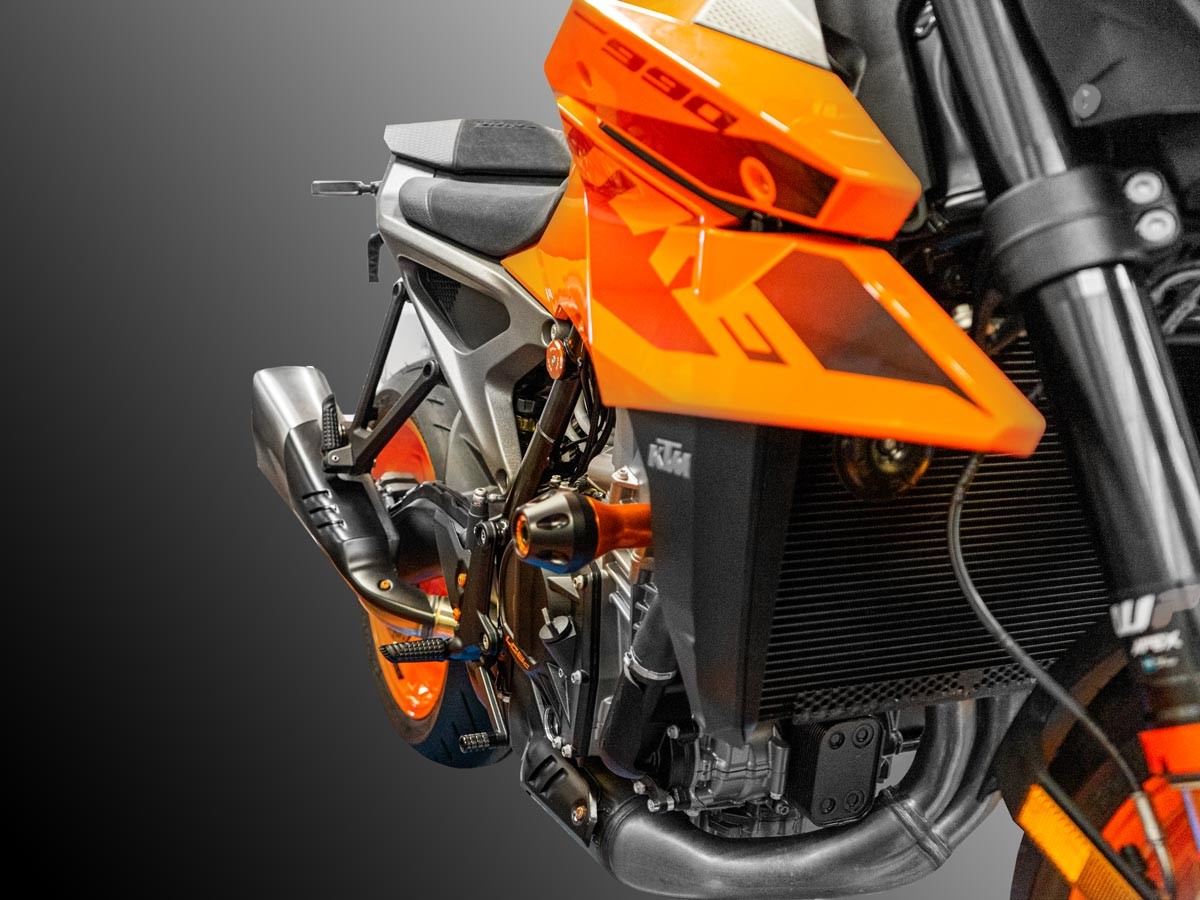 PTKTM01 - KTM | ORANGE | Sturzpad Kit | FRAME PROTECTION KIT | passend für KTM 990 Duke - Modelle (2024)